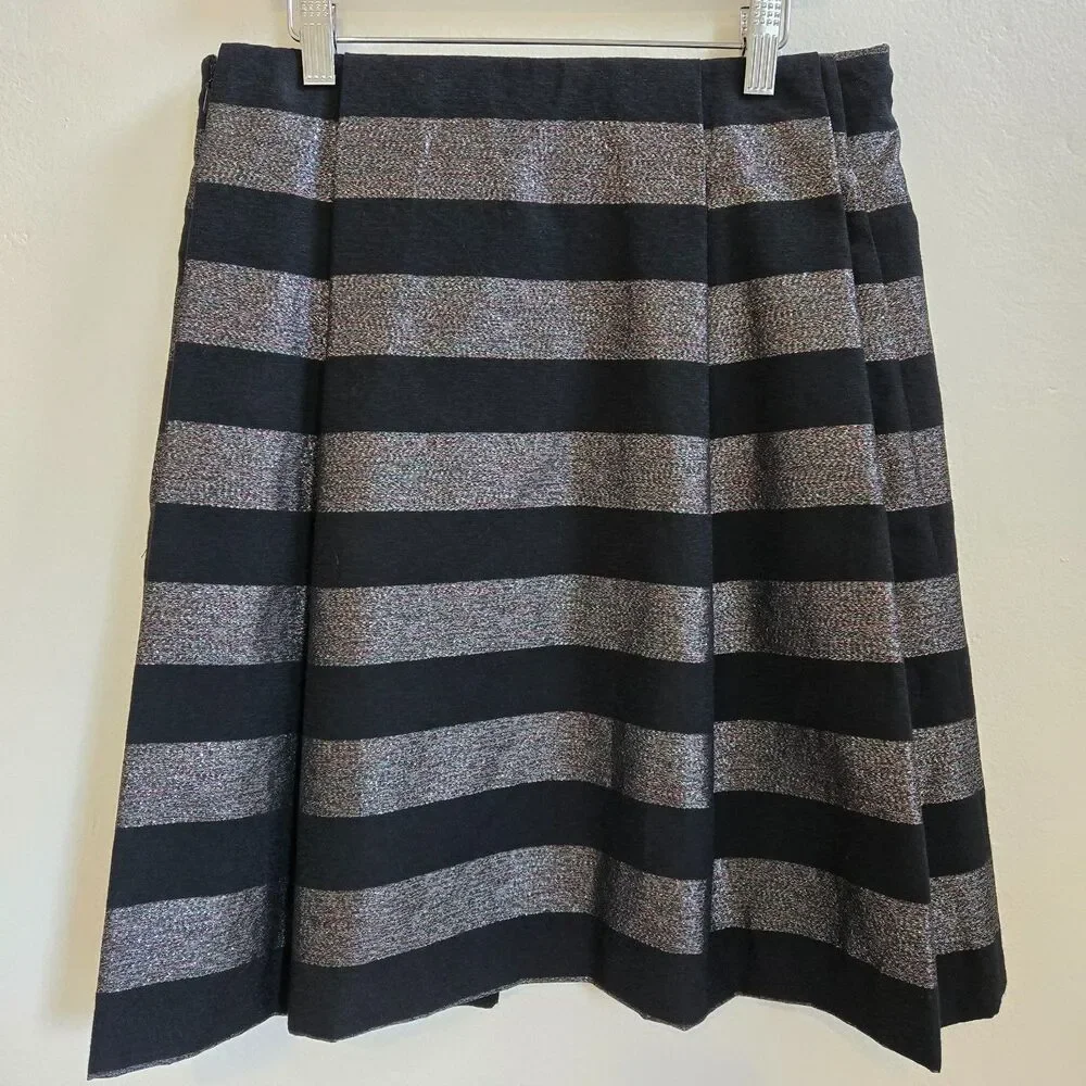 CORY Justina Box Pleat Skirt Size 8 Metallic Rainbow Sparkle Party Cocktail Glam
